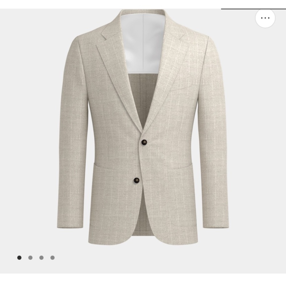 Cream linen-alpaca three piece suit. Delicious fabric.